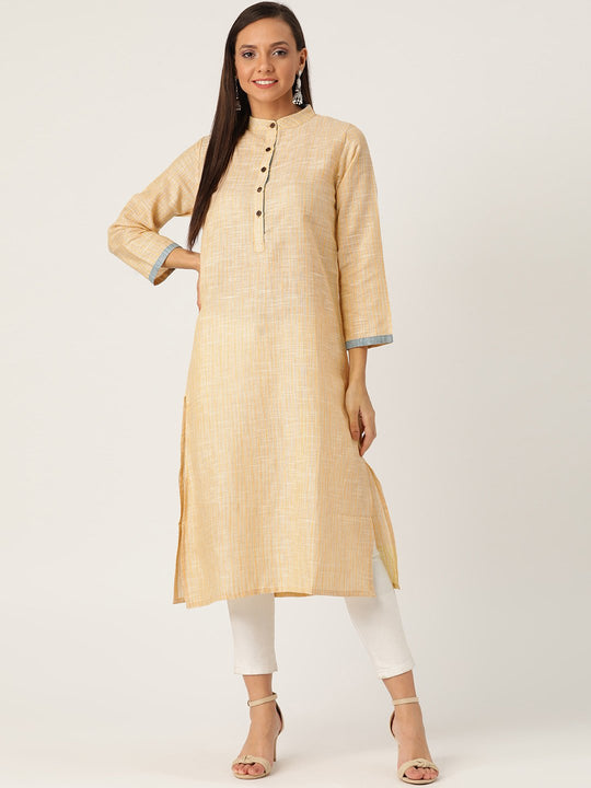 Handloom kurta in Mustard Hue