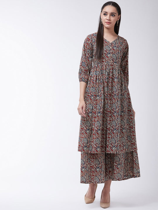 Maroon Kalamkari Kurta