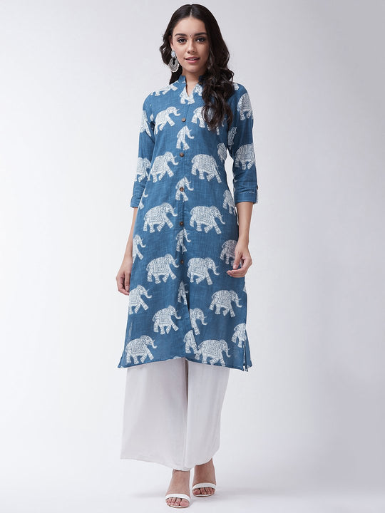 Kalamakari Elephant Print Kurta