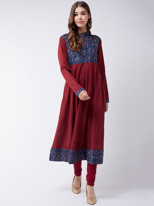 Elegance in Maroon and Indigo