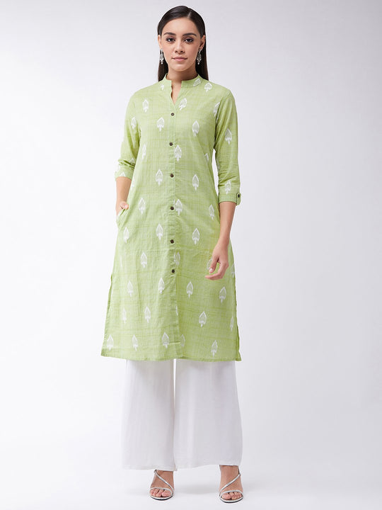 Light Green Print Kurta
