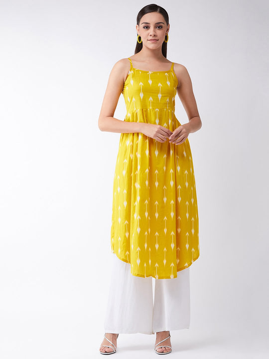 Yellow Arrow Strappy Kurta