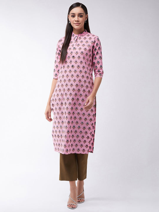 Pink Boota Print Kurta
