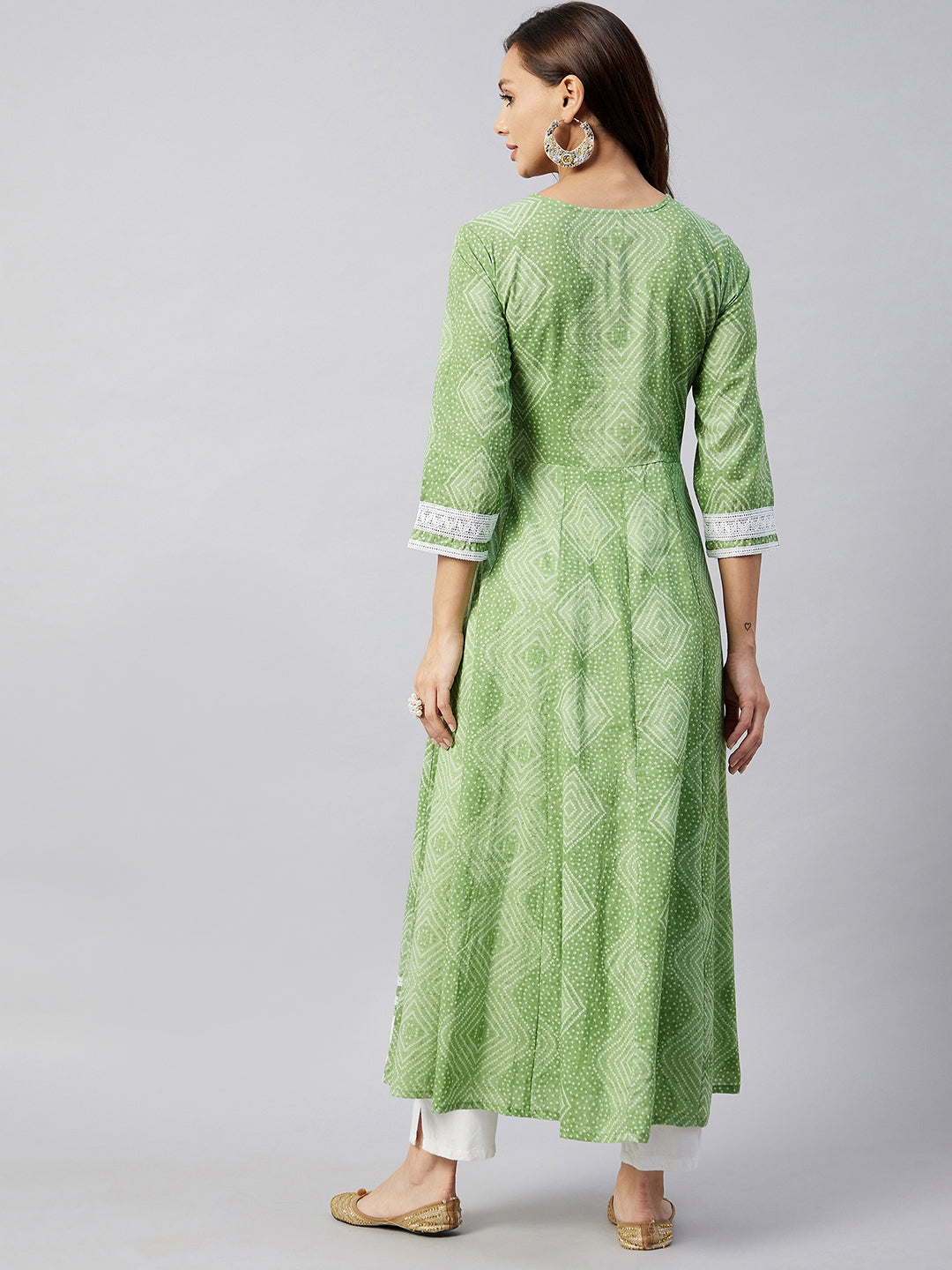 Mint Green Mirror Work Anarkali Kurta