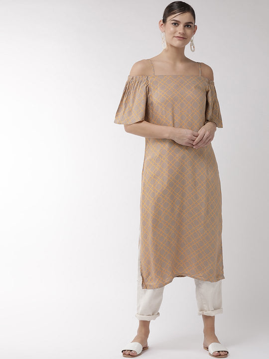 Brown Off-Shoulder Tunic
