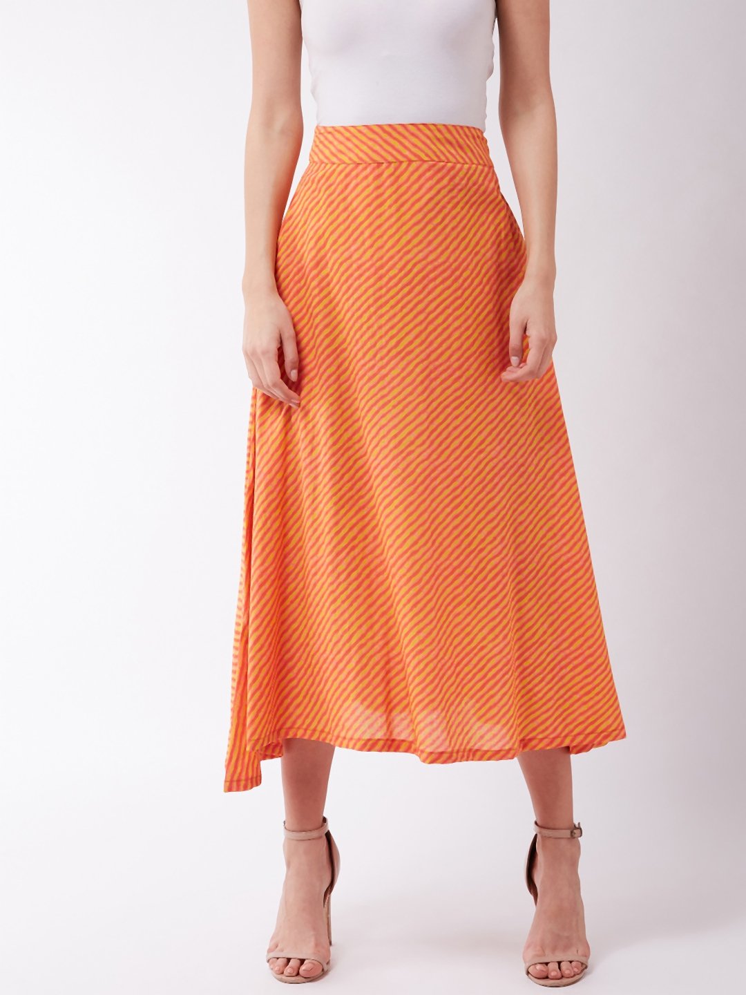 Orange Mustard Lahriya Skirt