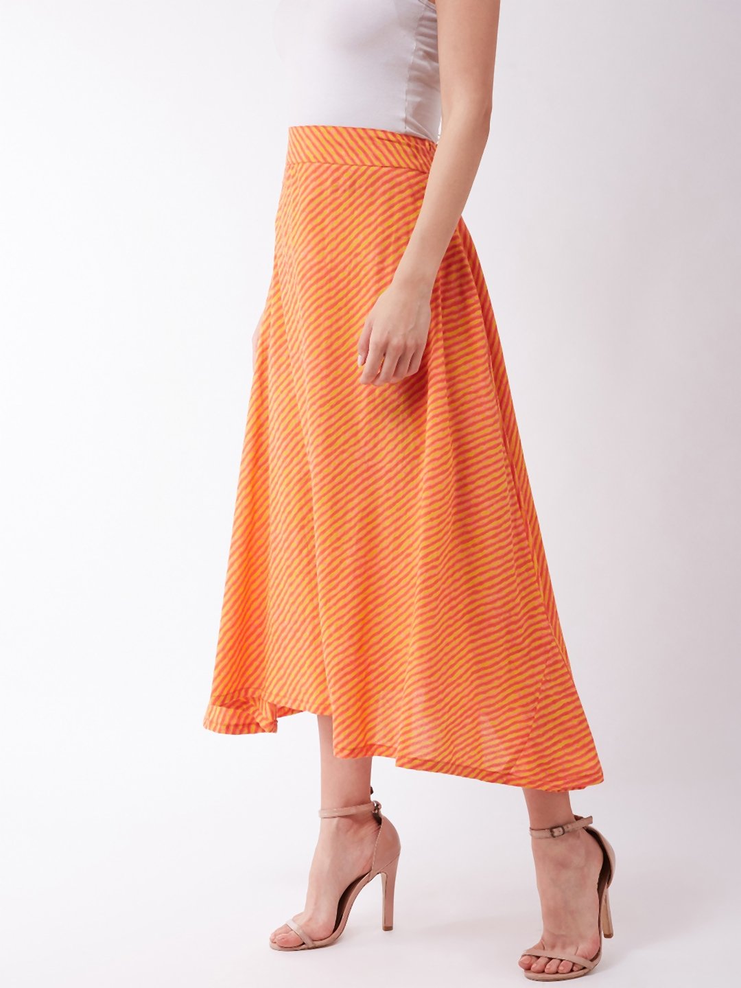 Orange Mustard Lahriya Skirt