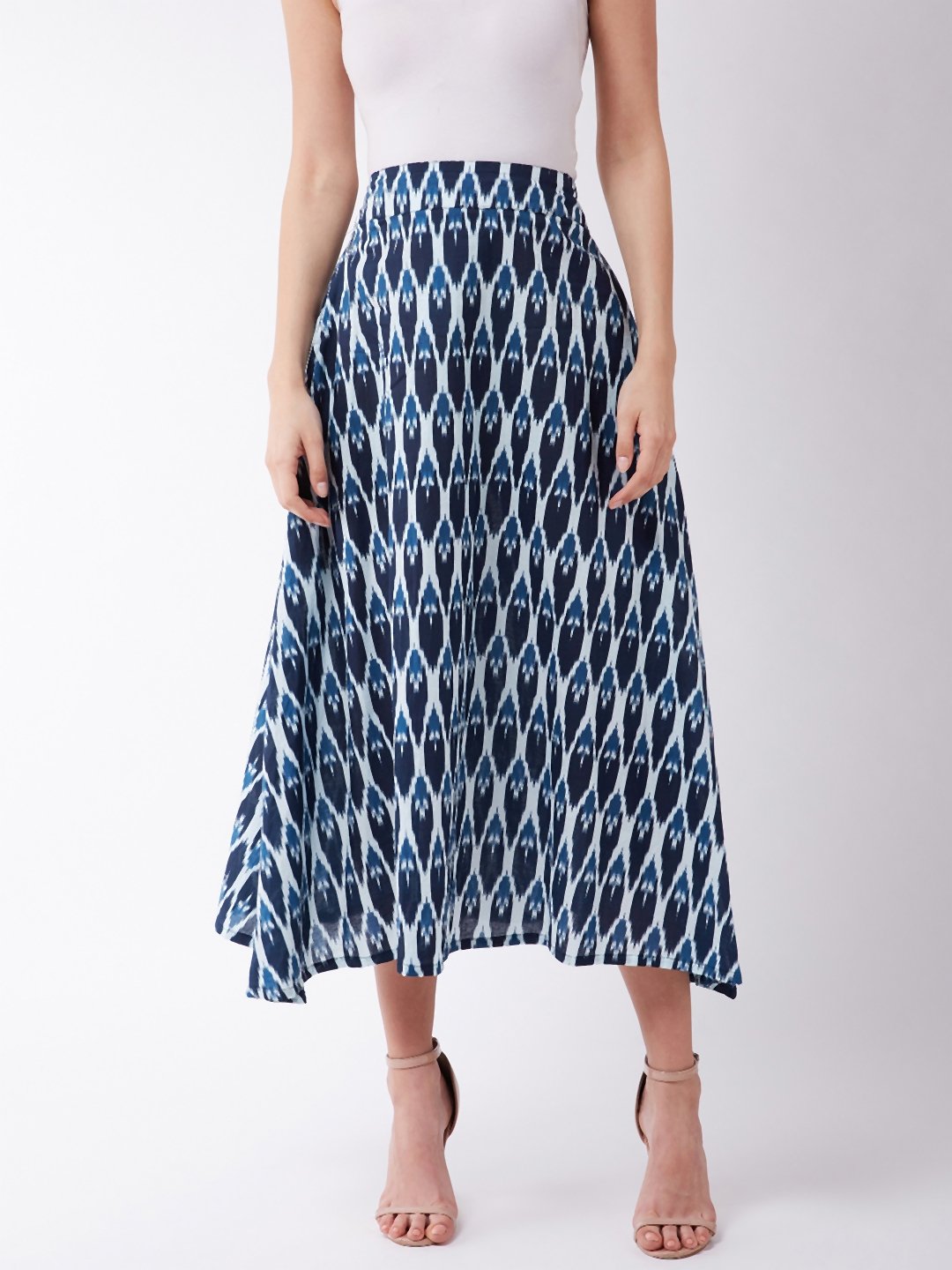 Blue Ikkat Skirt