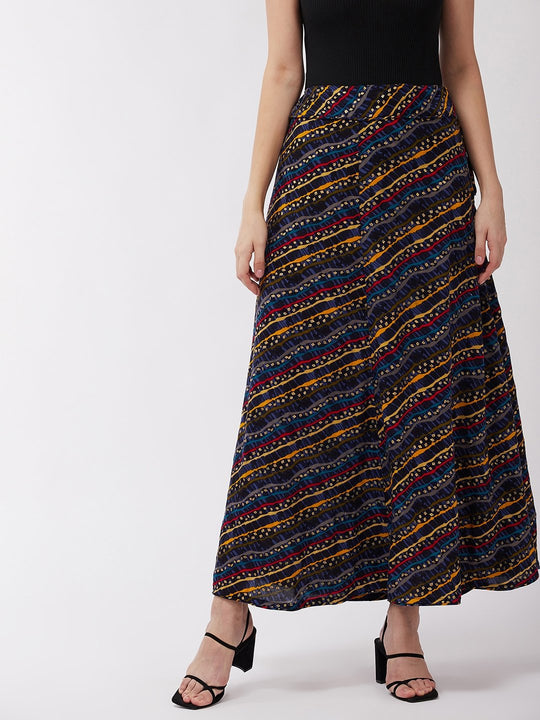 Denim Blue Lahariya Skirt