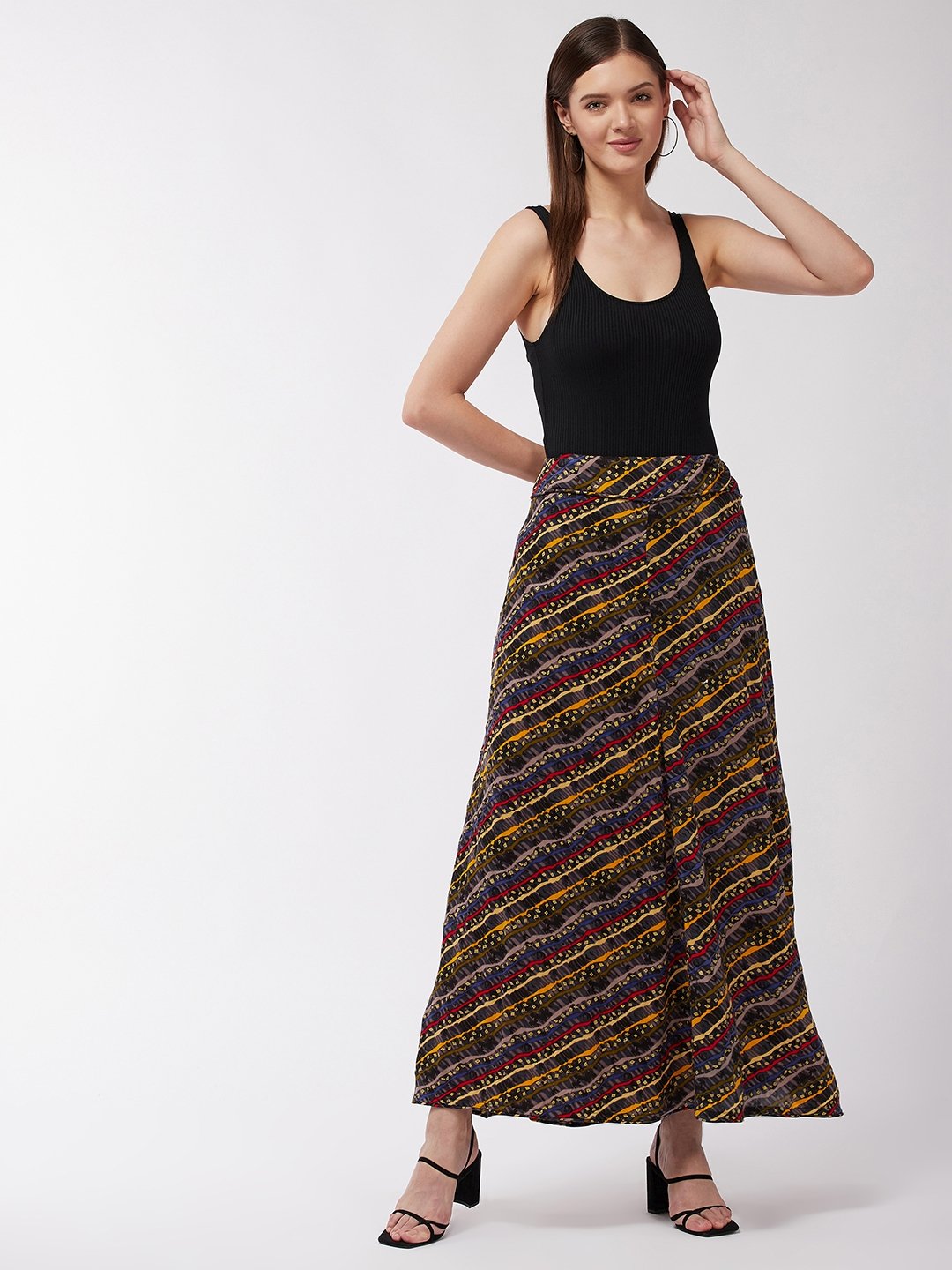 Charcoal Black Lahariya Skirt