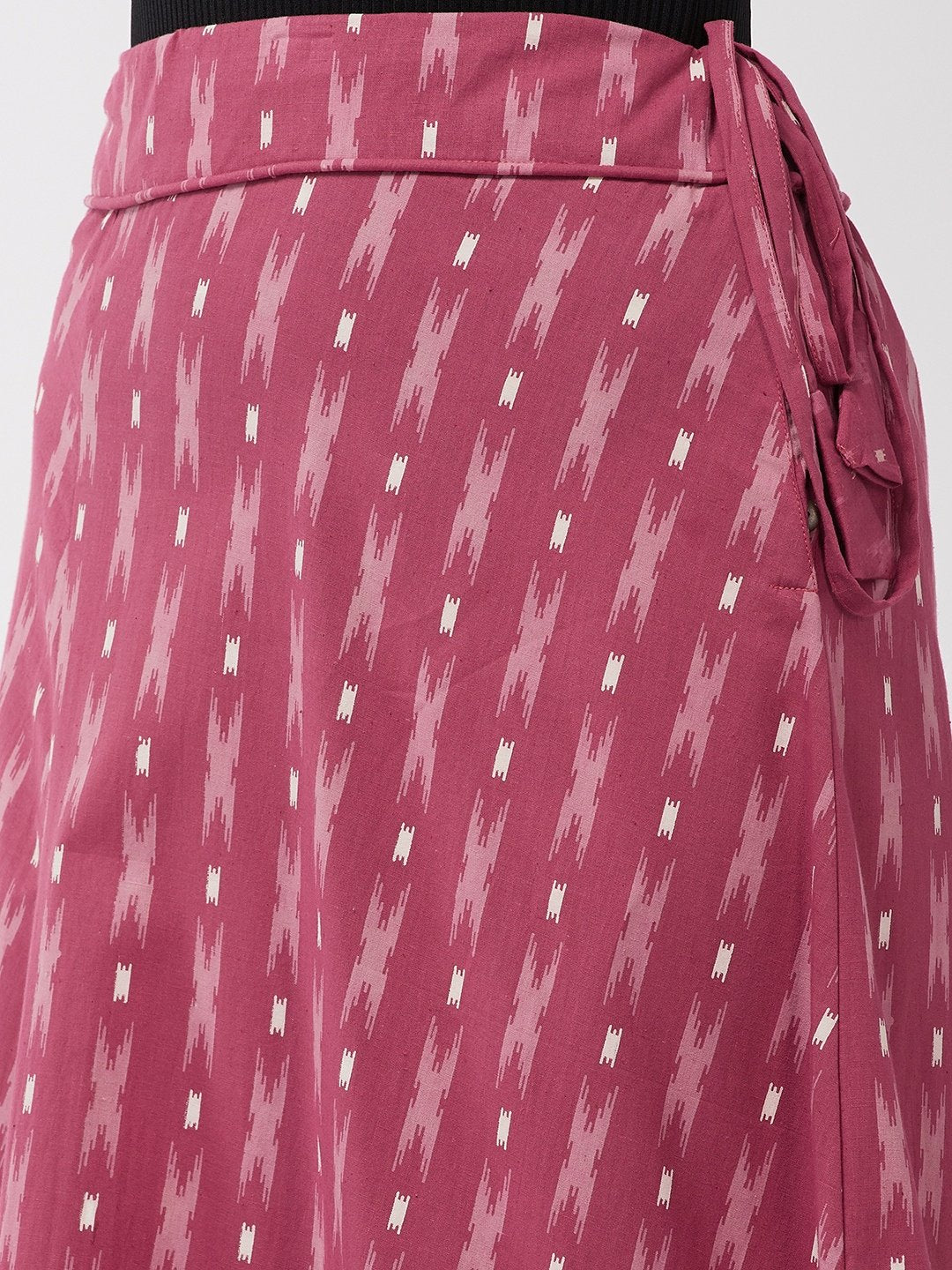 Rose Pink Ikkat Skirt