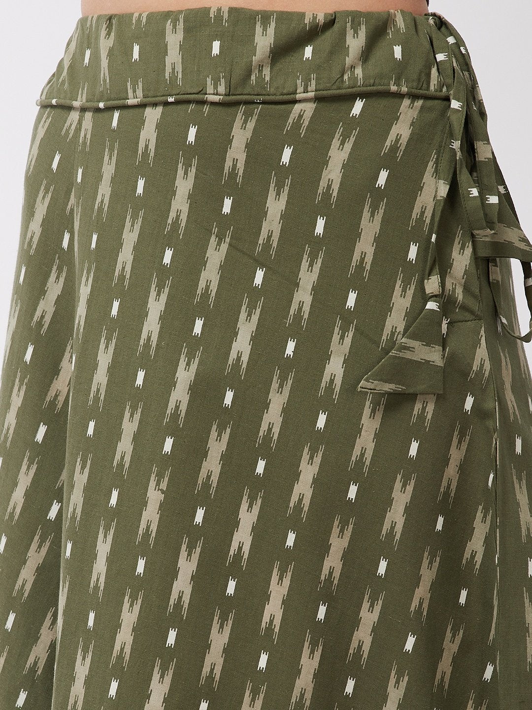 Moss Green Ikkat Skirt