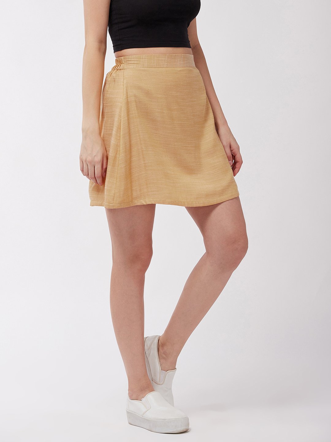 Flaxen Yellow Short Skirt
