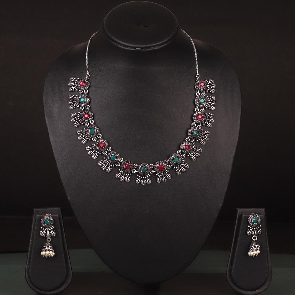 Floral Shape Stone Necklace Set