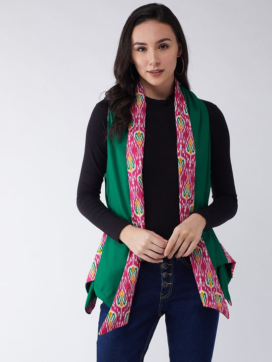 Pink Printed Reversible Shrug