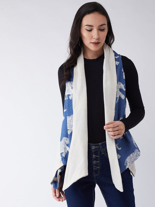 Blue Elephant Reversible Shrug