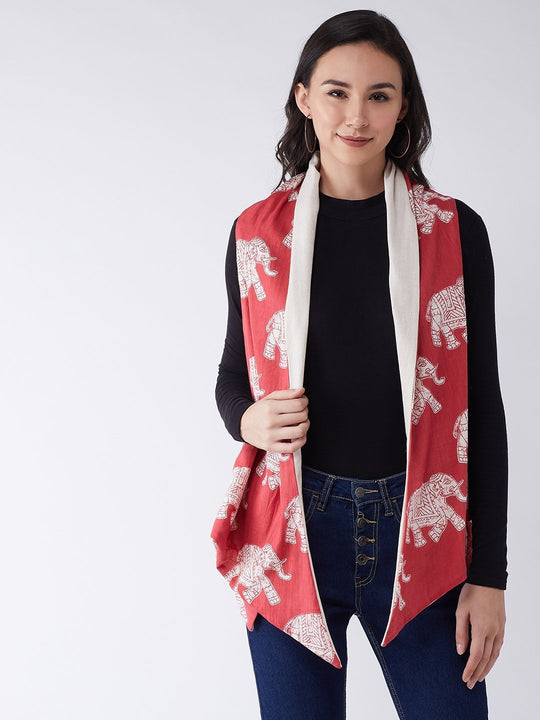 Red Elephant Reversible Shrug