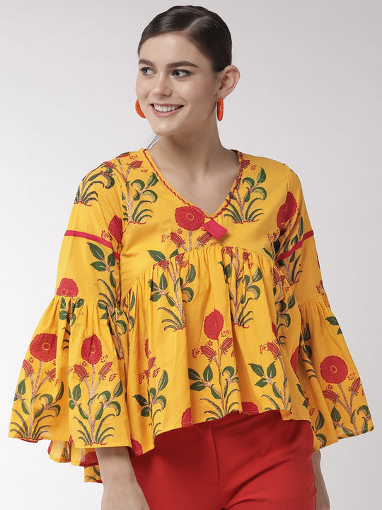 Yellow Flower and Leaf Top