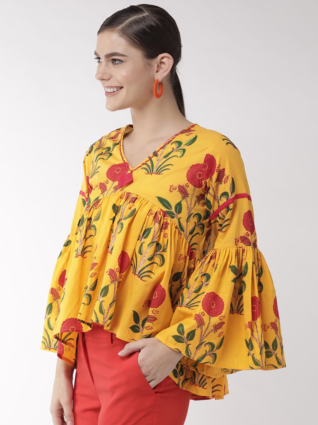 Yellow Flower and Leaf Top