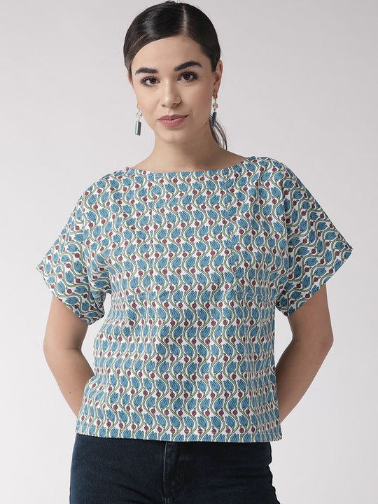 Blue Floral Top