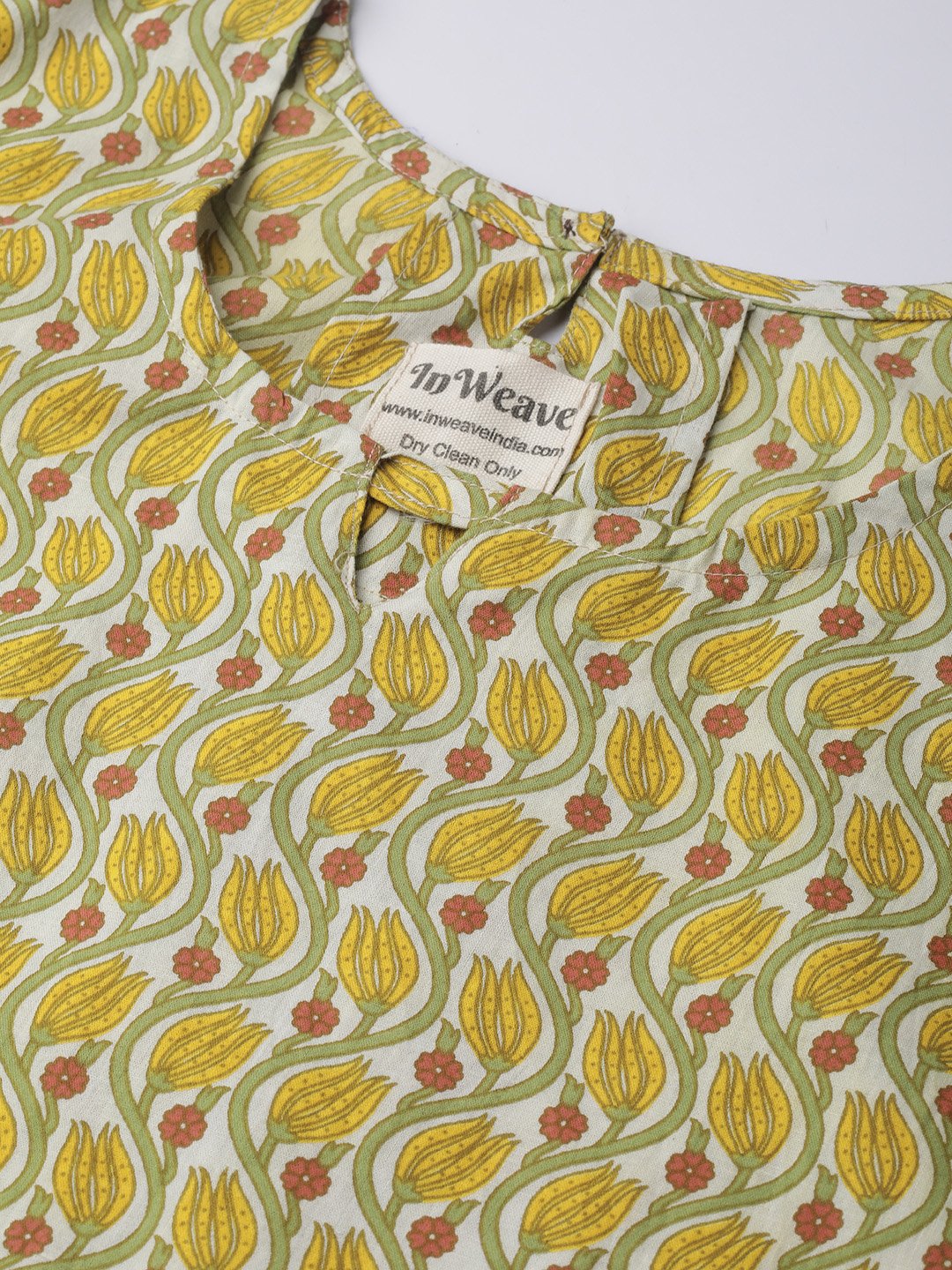Yellow Floral Bell Sleeves Top