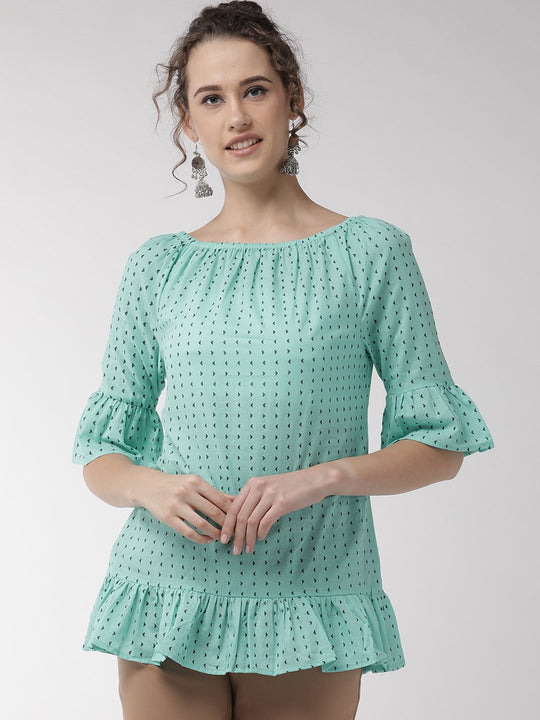 Sea Green Off Shoulder Top