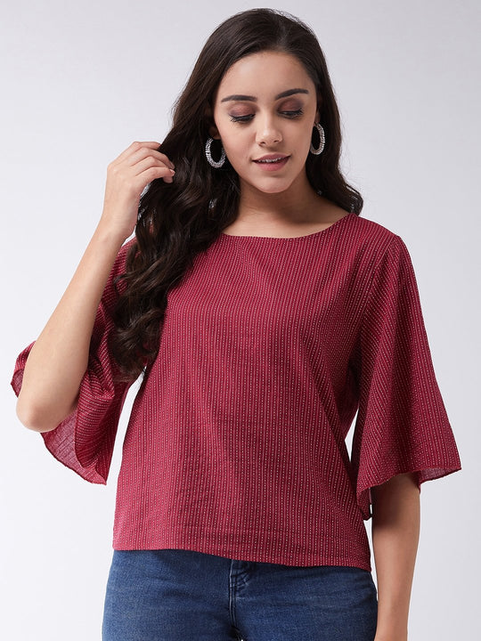 Maroon Kantha Top