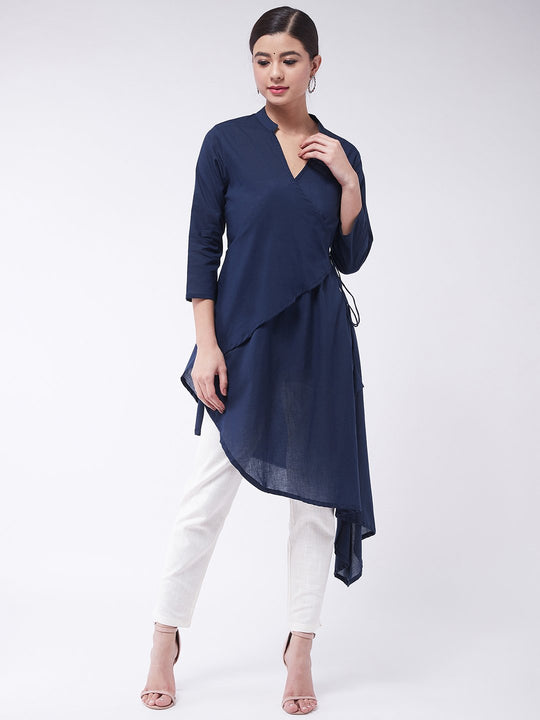 Navy Blue Asymmetric Top