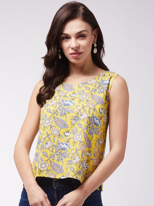 Summer Yellow Sleveless Top