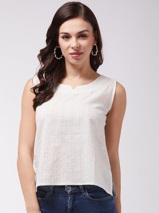 Off White Kantha Sleveless Top