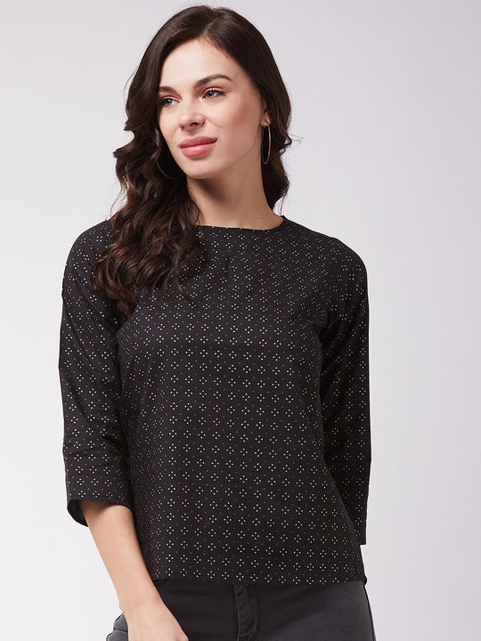 Black Pin Dot Top
