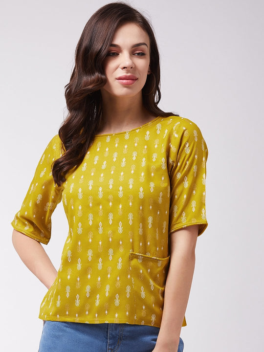 Mustard White Top