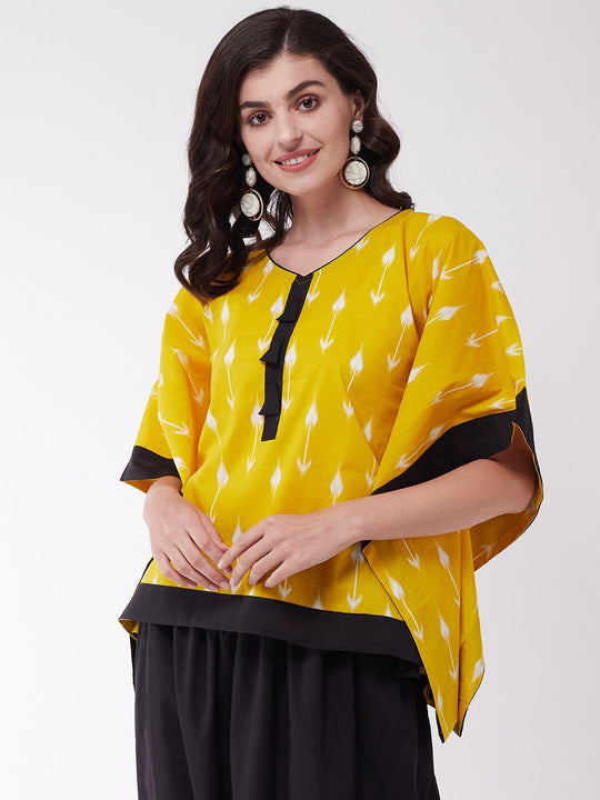 Yellow Arrow Kaftan Top