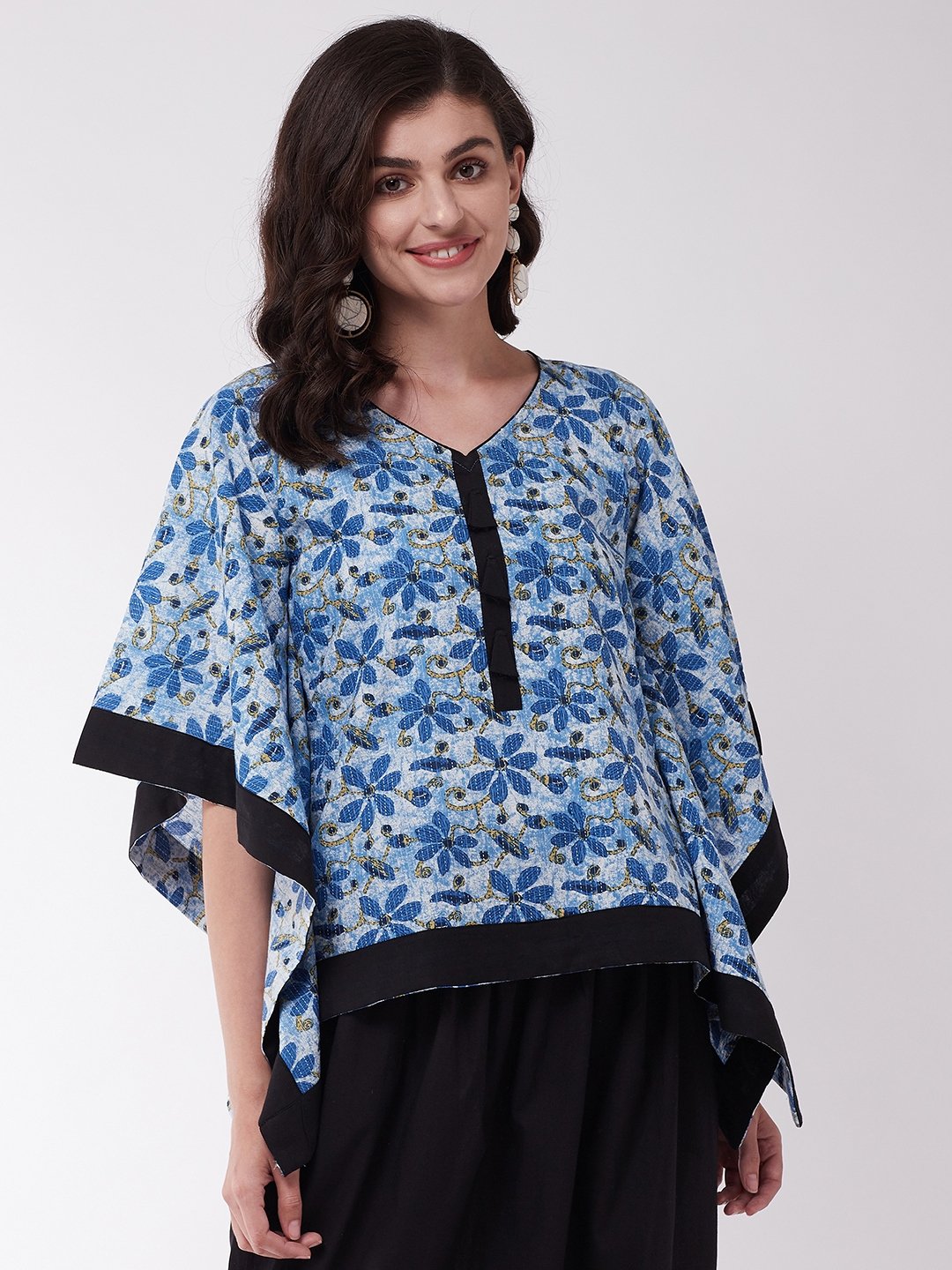 Indigo Kantha Kaftan Top