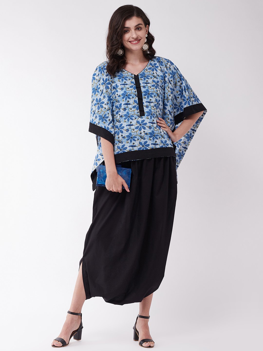 Indigo Kantha Kaftan Top