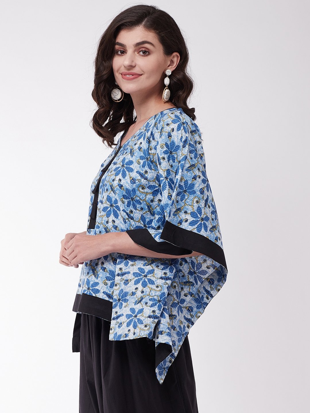 Indigo Kantha Kaftan Top