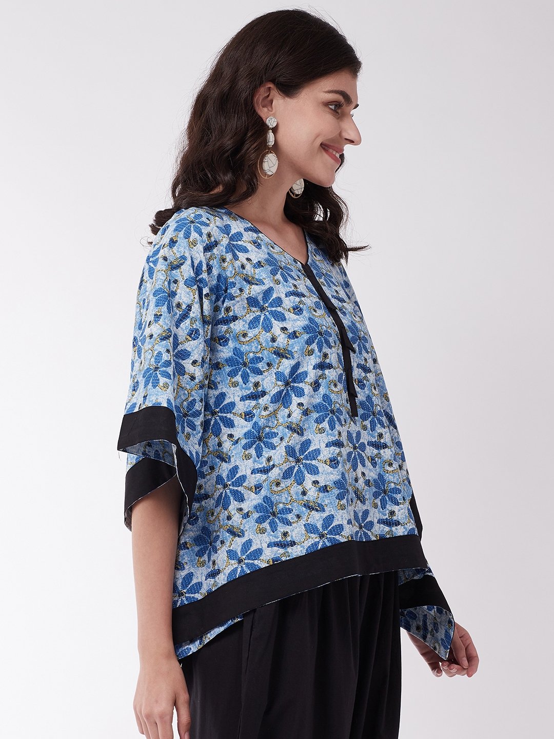 Indigo Kantha Kaftan Top