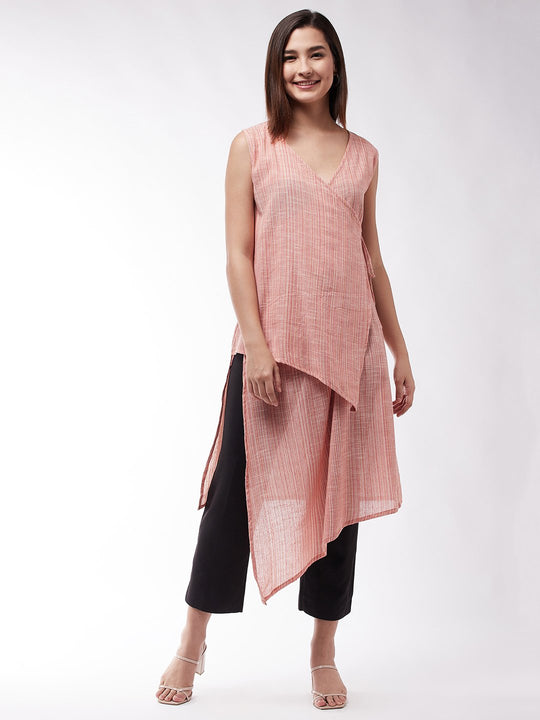 Carrot Handloom Over Wrapped Top