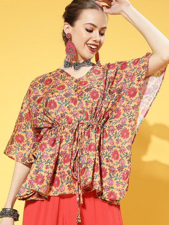 Sunflower Yellow Floral Kaftan