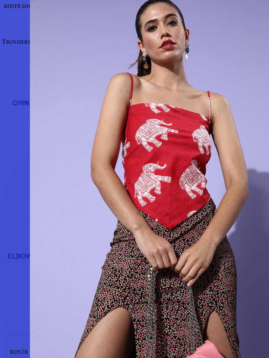 Red Elephant Scarf Top