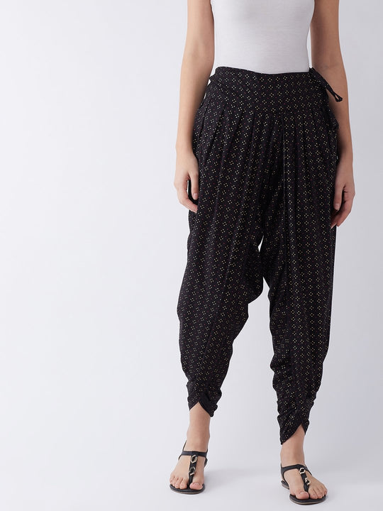 Black Gold Pin Dot Dhoti