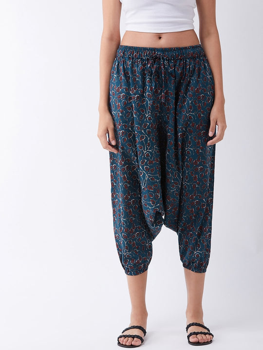 Indigo Jaal Print Harem Pant