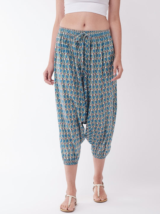 Blue Floral Harem Pant