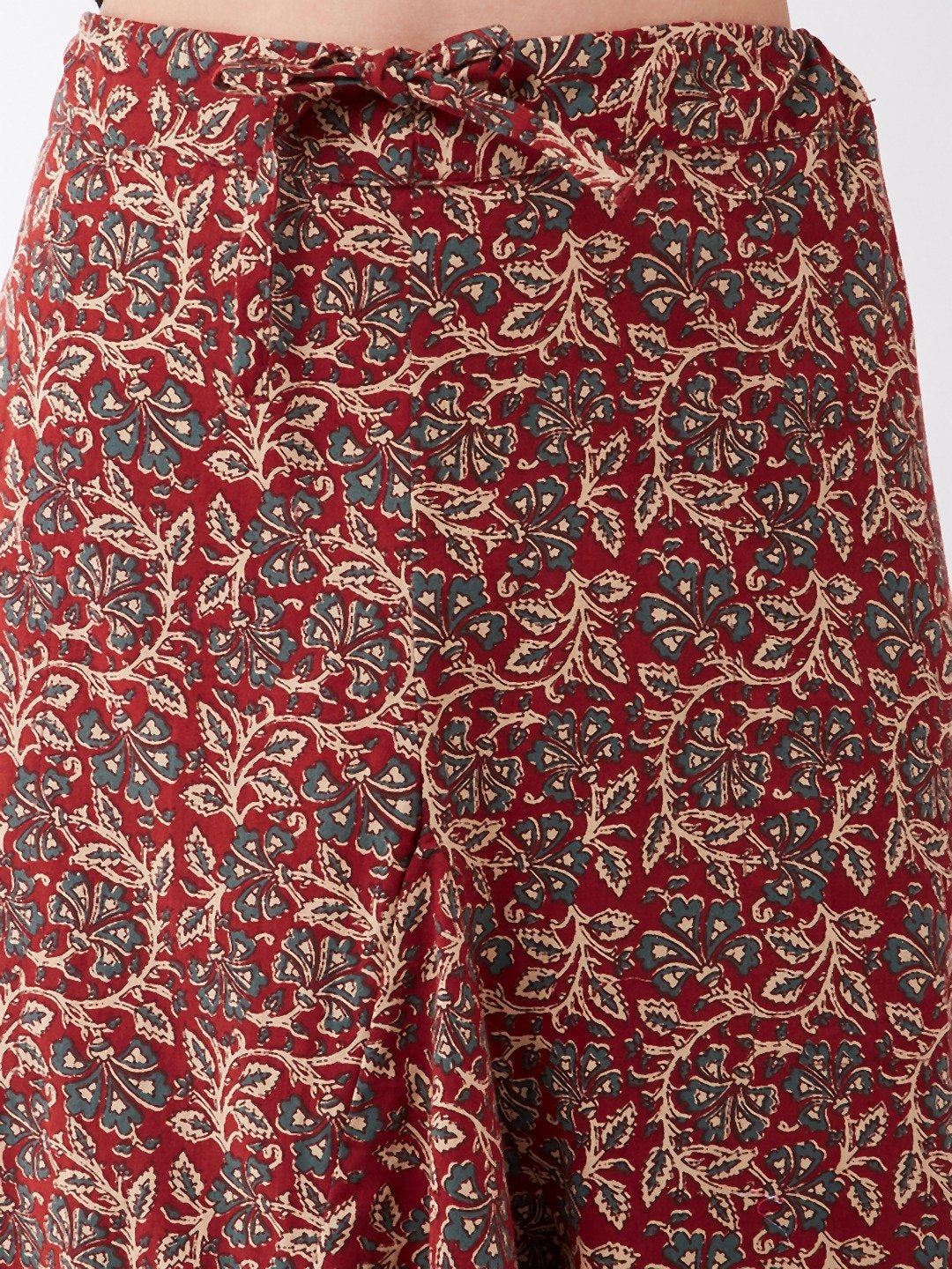 Dark Maroon Kalamkari Harem Pant