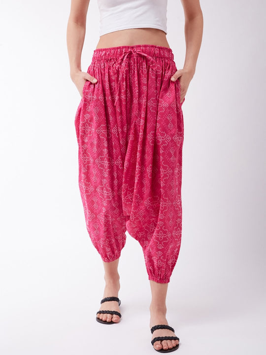 Pink Bandhini Harem Pants