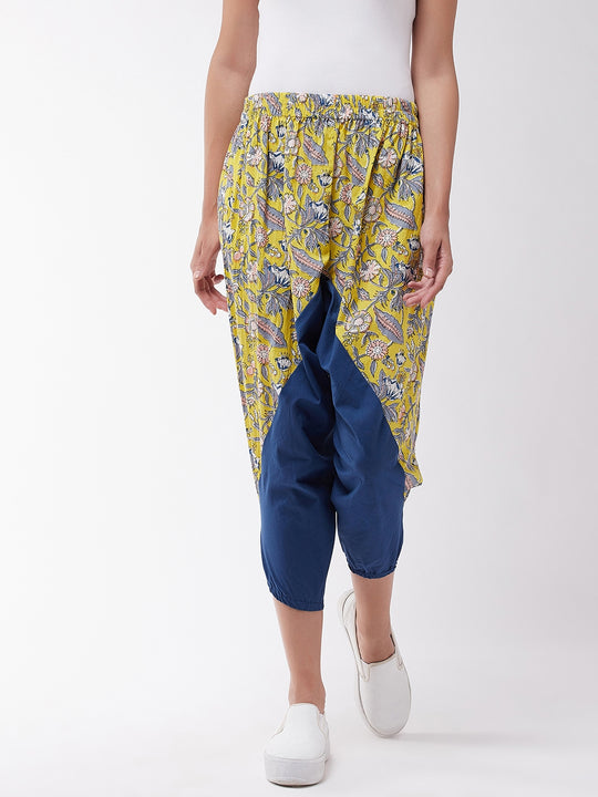 Summer Yellow And Blue Floral Harem