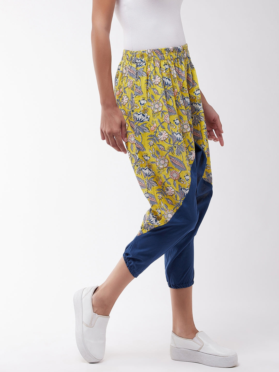 Summer Yellow And Blue Floral Harem