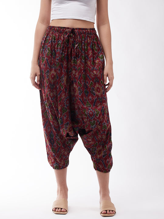 Abstract Ikkat Print Harem Pant