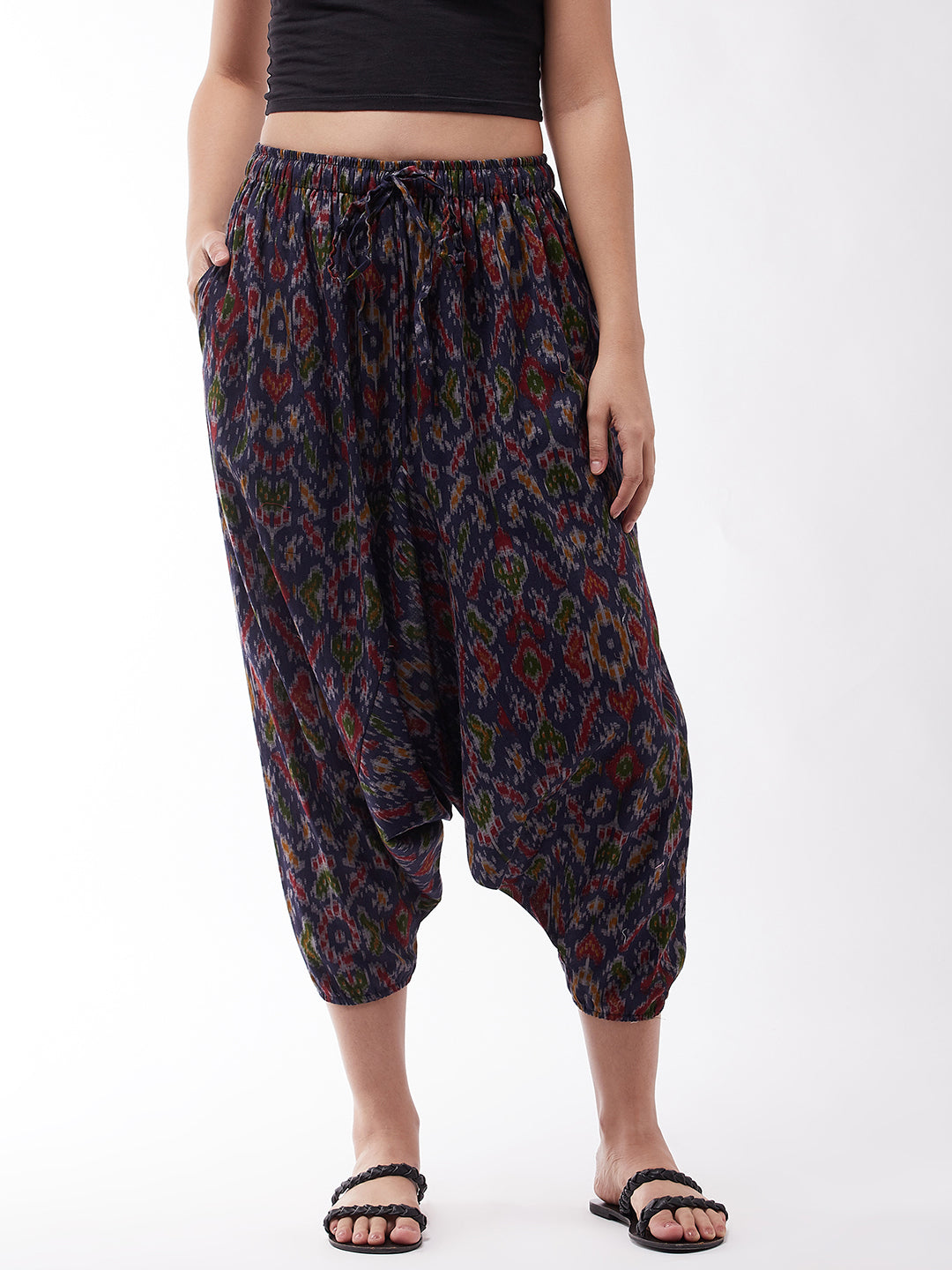 Indigo Ikkat Harem Pant