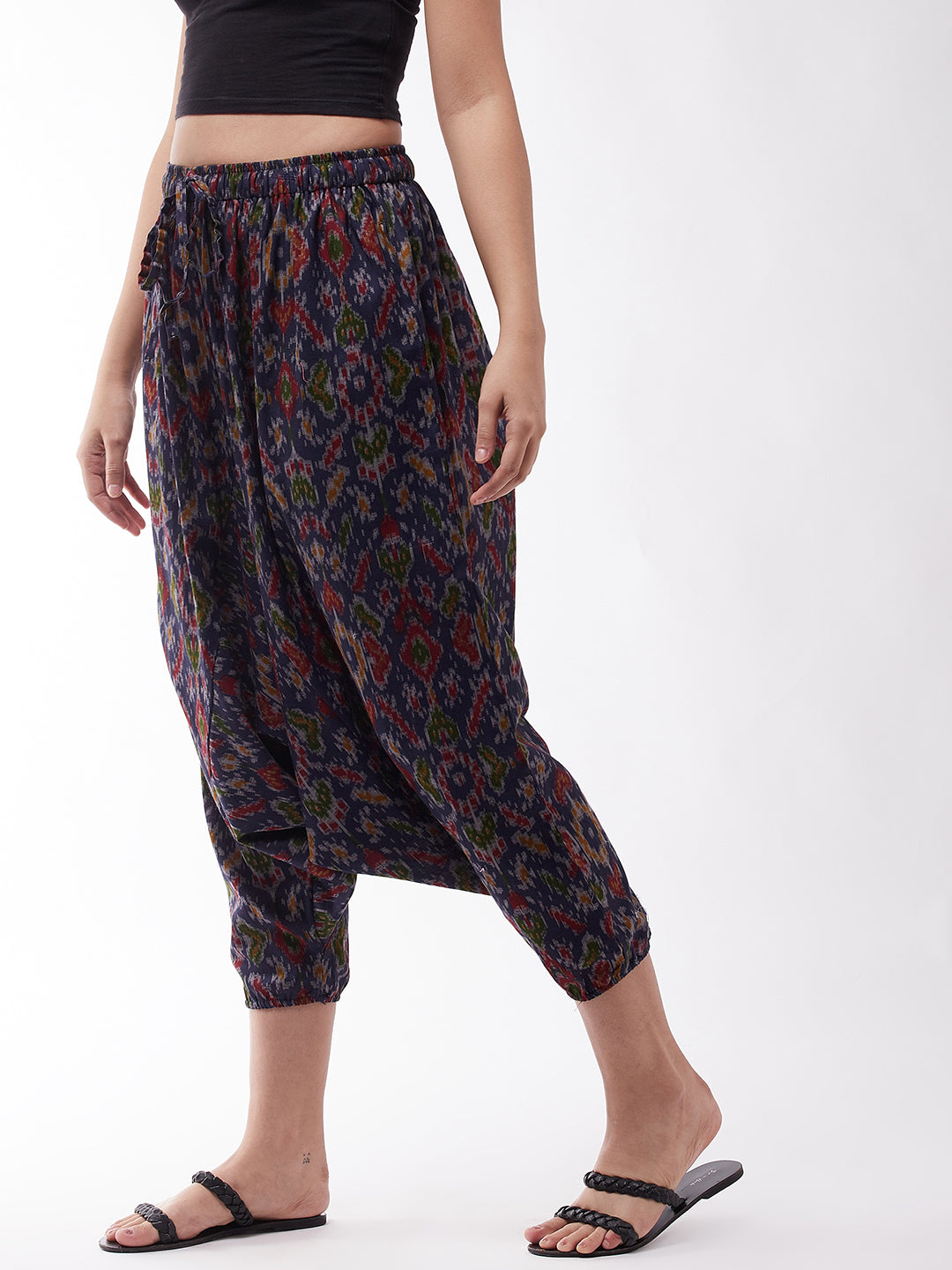 Indigo Ikkat Harem Pant